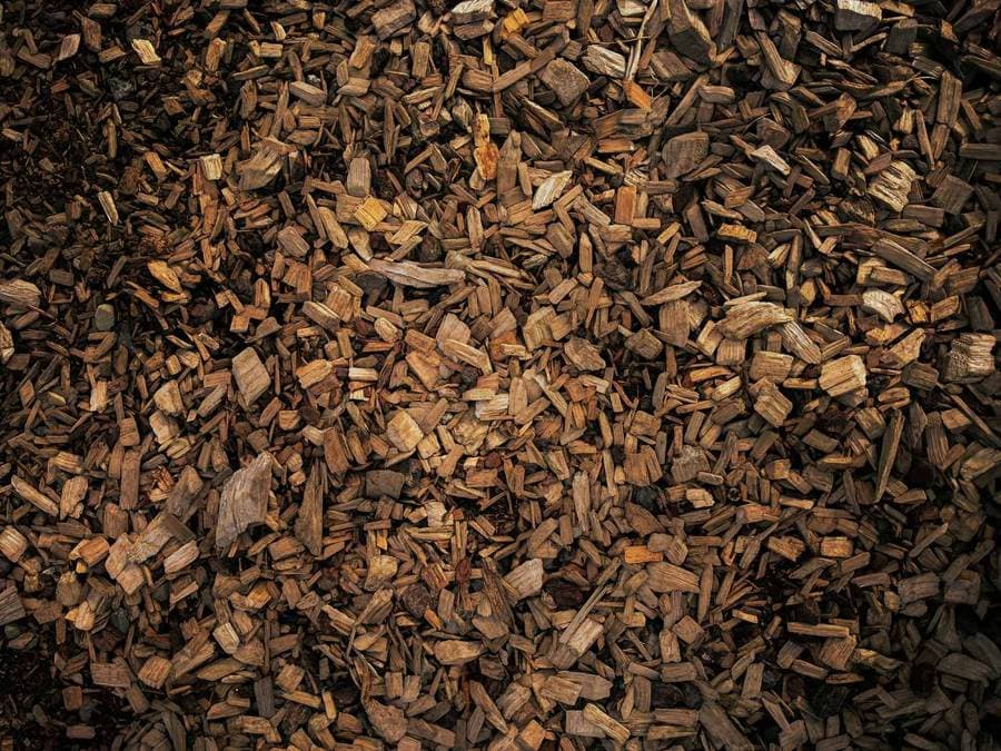 A pile of fresh wood chip
