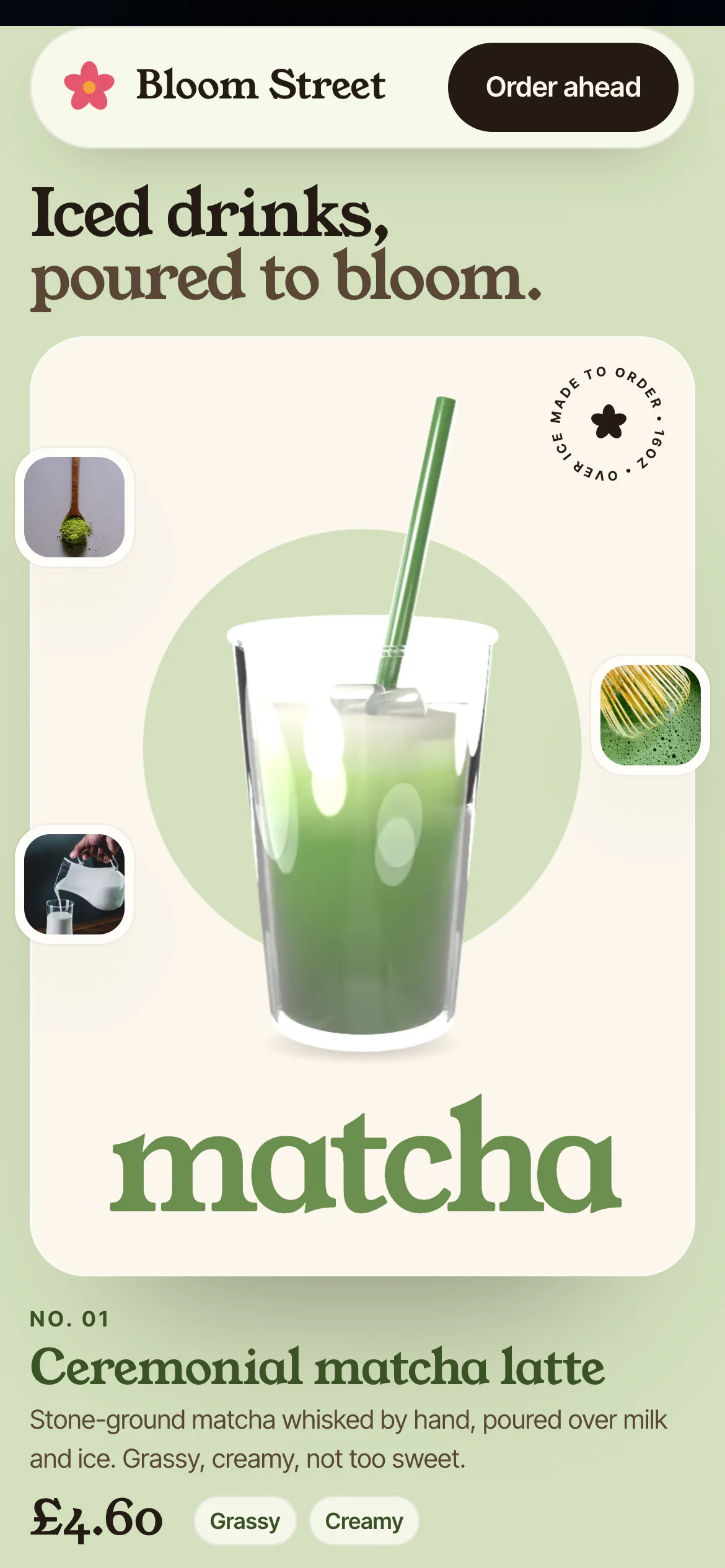 The Bloom Street Café website on a phone